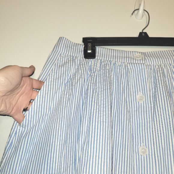 New H&M Blue Striped Midi Skirt 14 - Picture 3 of 9